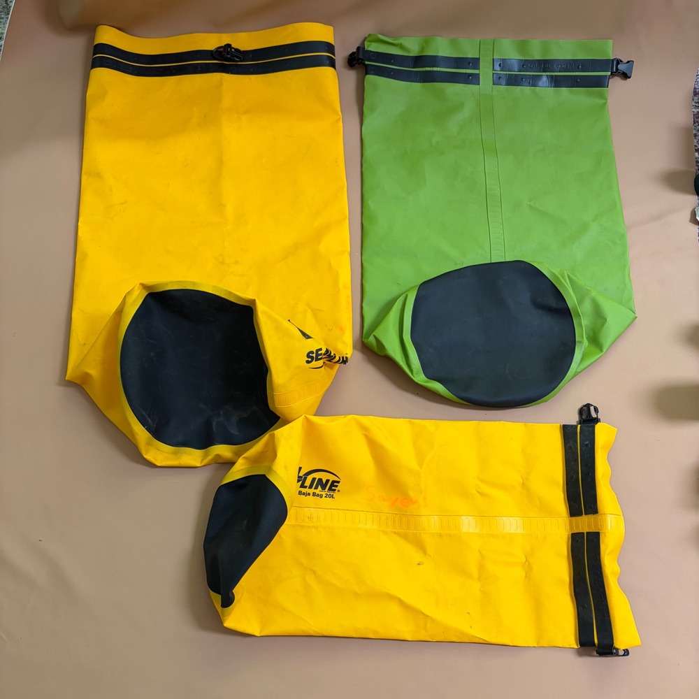 SealLine Baja Dry Bag Set 55L 40L 20L Waterproof Roll Top Storage Yellow Green